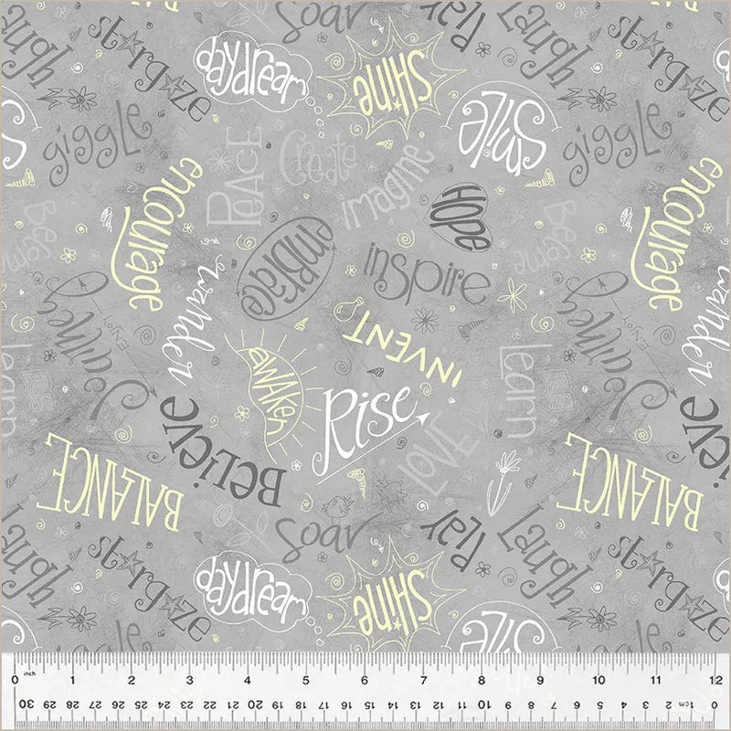 Cotton Print Grey Smoke Fabric by the Yard