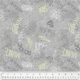 Cotton Print Grey Smoke Fabric by the Yard