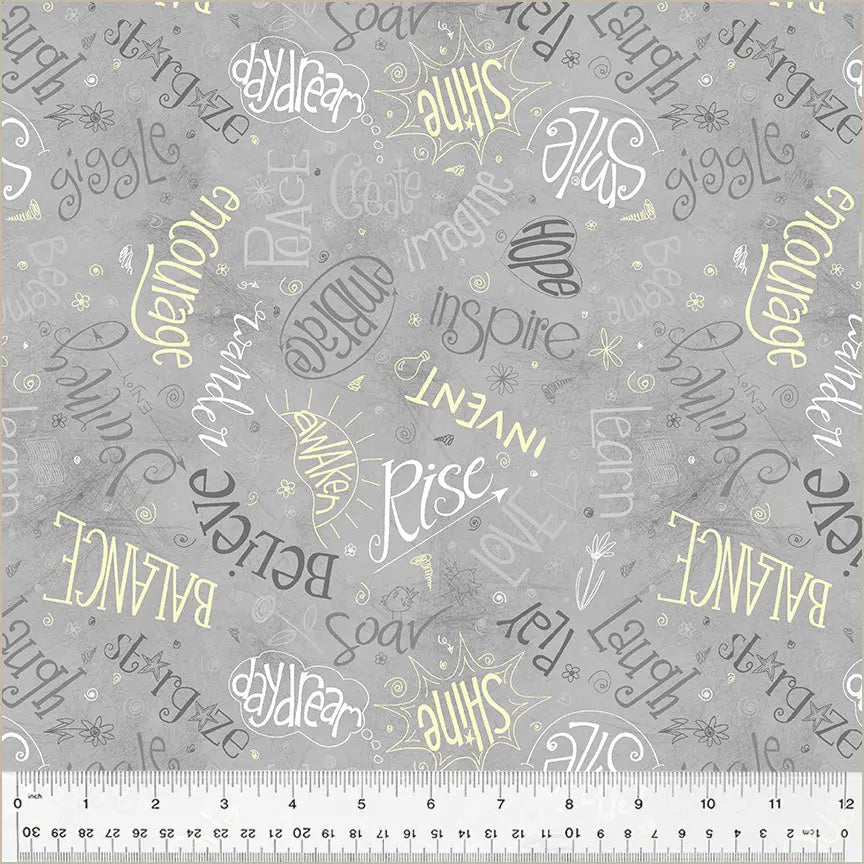 Cotton Print Grey Smoke Fabric by the Yard