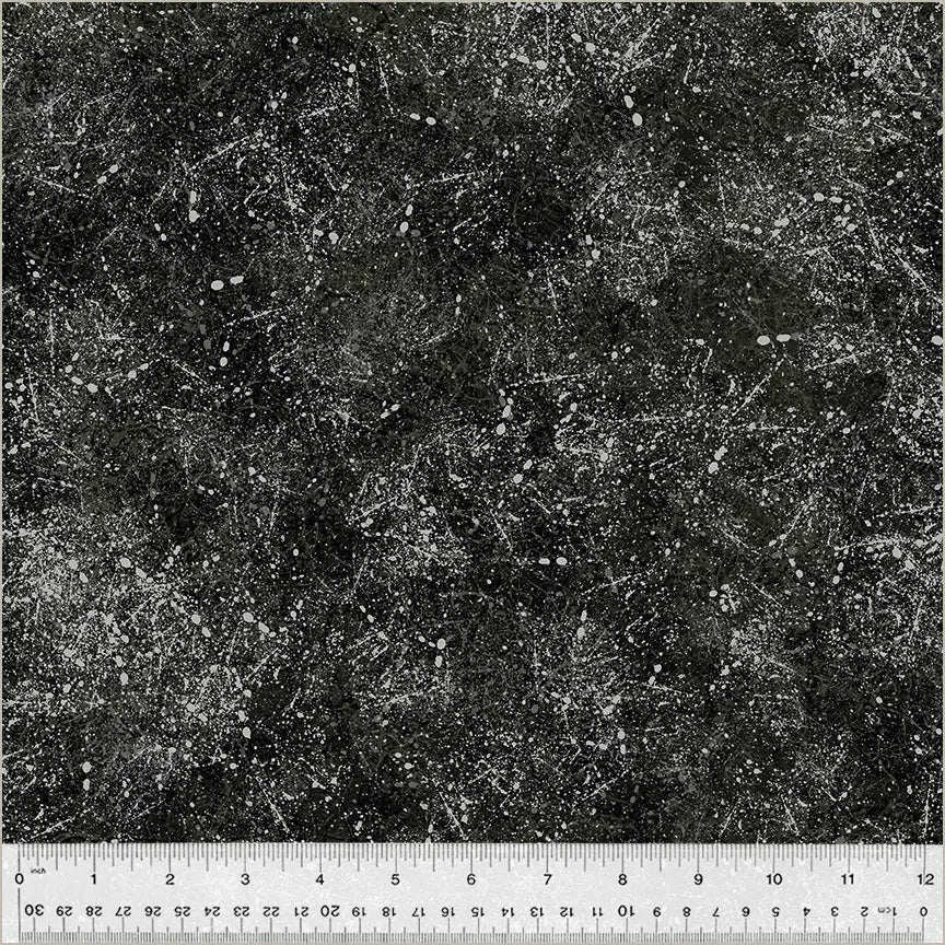 Cotton Fabric Black Noteworthy Splatter 44/45"