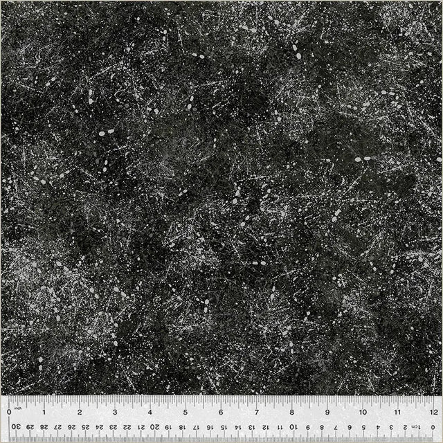 Cotton Fabric Black Noteworthy Splatter 44/45"