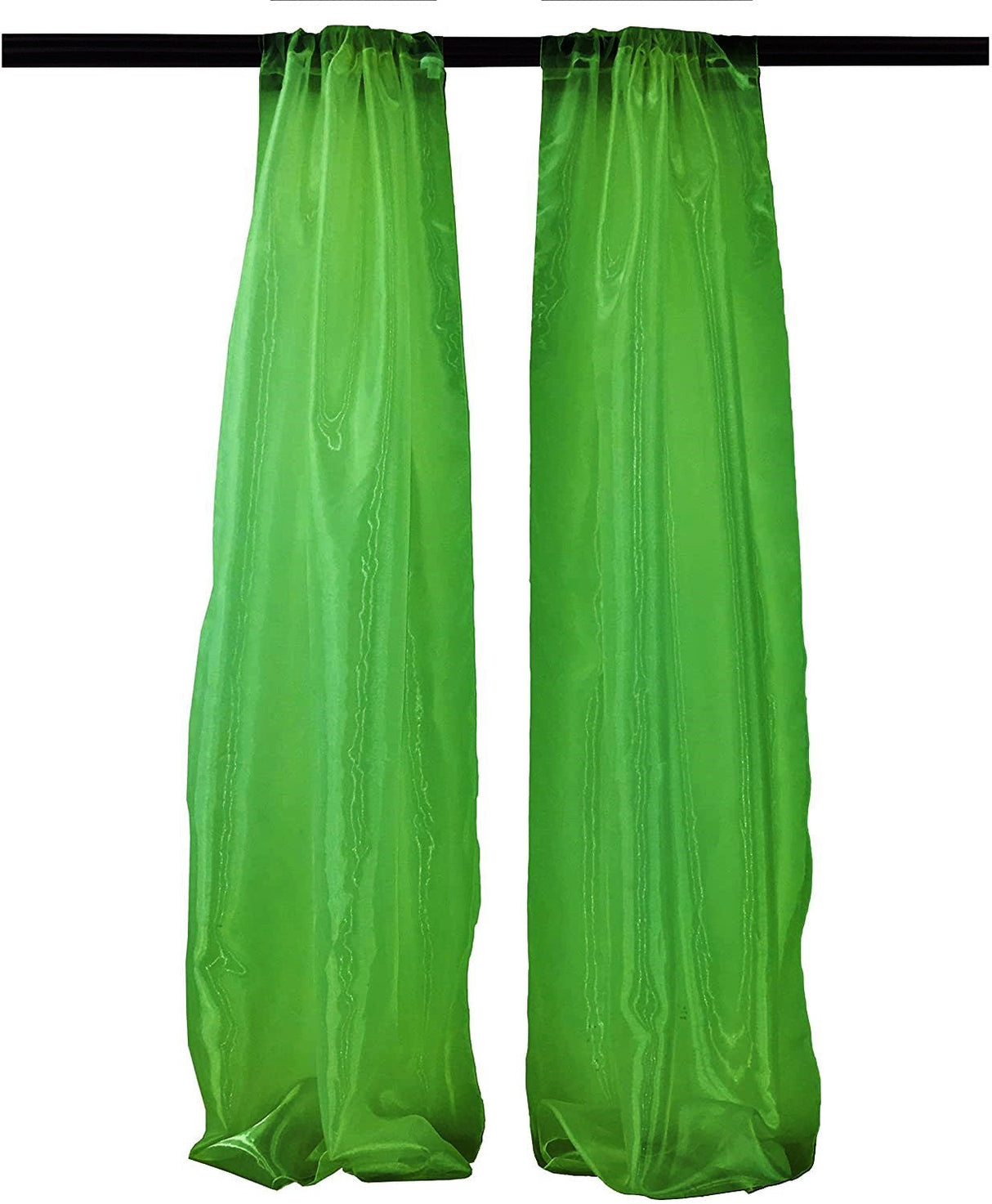 Polyester Sheer Mirror Organza Fabric - Backdrop Drape Curtain Panels, Room Divider, 4.5 Feet Wide X 9 Feet High (1 Pair)