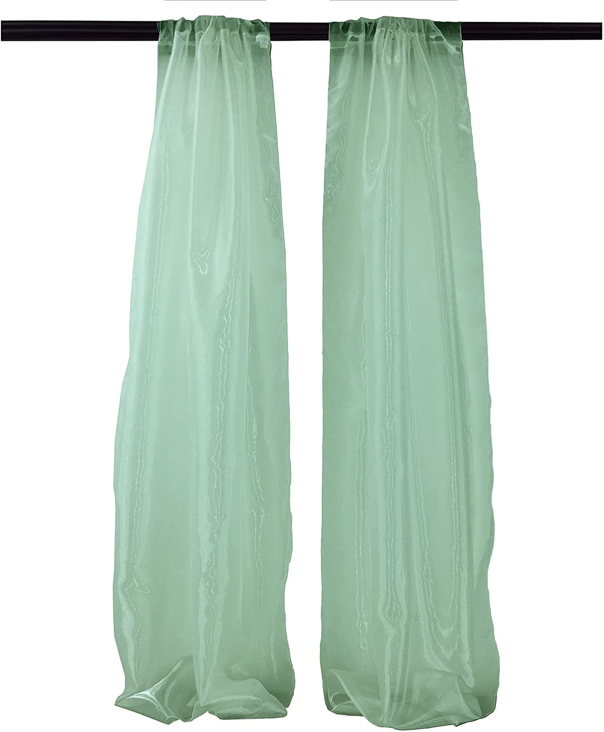 Polyester Sheer Mirror Organza Fabric - Backdrop Drape Curtain Panels, Room Divider, 4.5 Feet Wide X 9 Feet High (1 Pair)