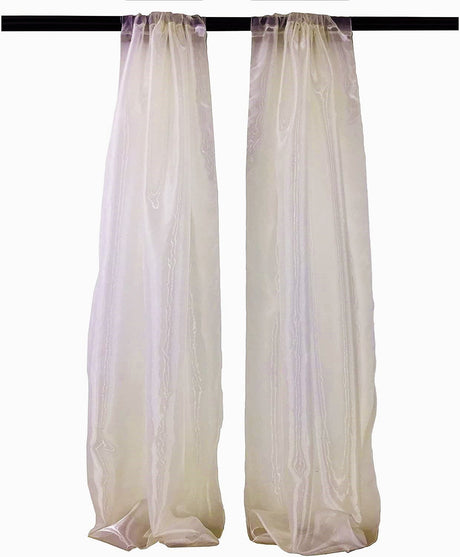 Polyester Sheer Mirror Organza Fabric - Backdrop Drape Curtain Panels, Room Divider, 4.5 Feet Wide X 9 Feet High (1 Pair)