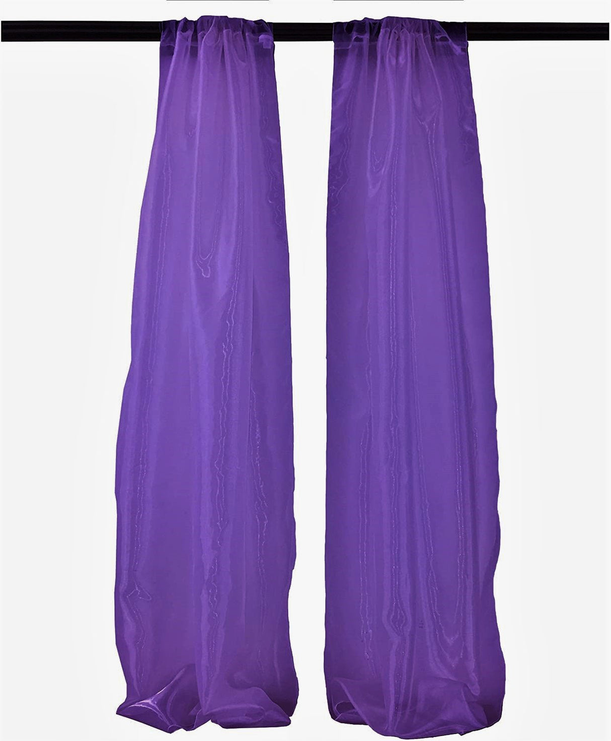 Polyester Sheer Mirror Organza Fabric - Backdrop Drape Curtain Panels, Room Divider, 4.5 Feet Wide X 9 Feet High (1 Pair)