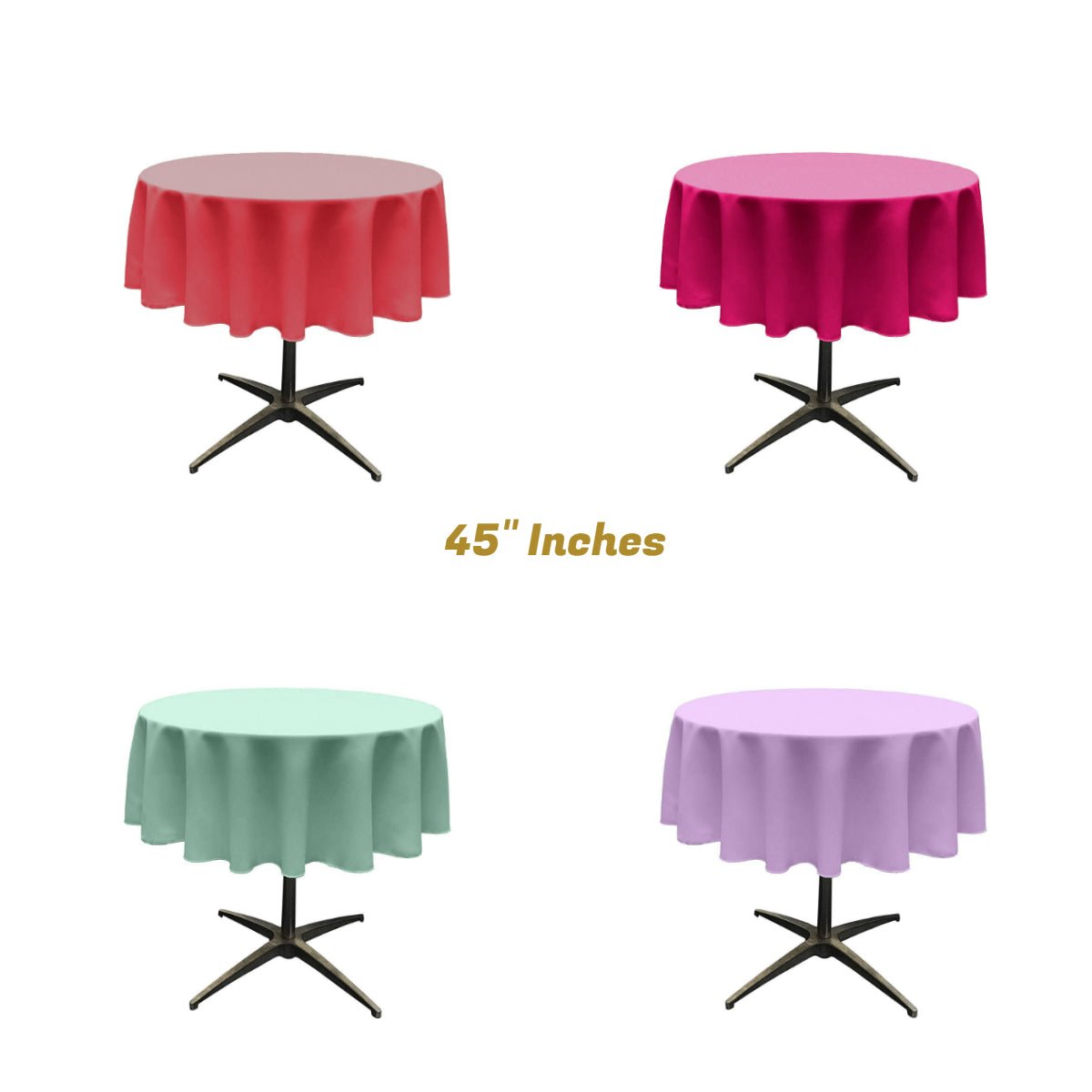 45" Round Poly Poplin Seamless Tablecloth Polyester Fabric - Round, Seamless, 45" Diameter (1 Piece)