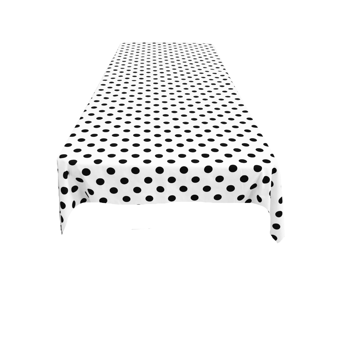Big Polka Dot Poly Cotton Fabric - Square Tablecloth, 45" X 45", Assorted Colors (1 Piece)