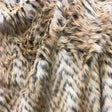 Beige Chevron Lion Faux Fake Fur Long Pile Fabric,