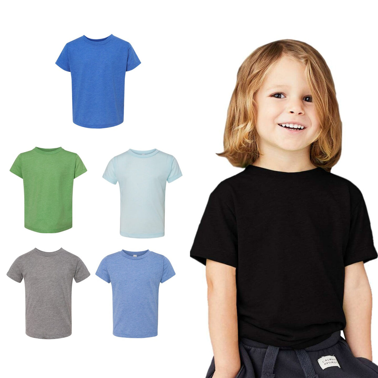 BELLA + CANVAS® Toddler Triblend Tee Crewneck Short Sleeve T-Shirt