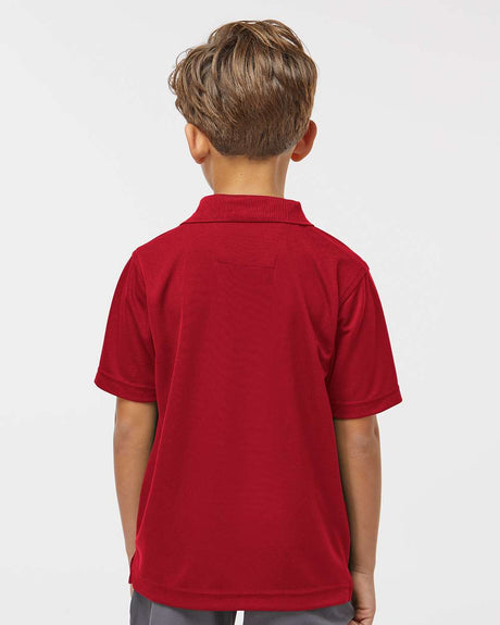 Front view of Paragon Youth Saratoga Performance Mini Mesh Polo Pack 6 for outdoor and active wear