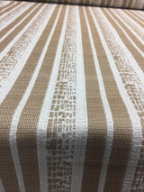 P Kaufman Byways 100 Percent Polyester Fabric - Toffee Gold Beige Striped, 57" Width, 3.5" Horizontal Repeat (1 Yard)