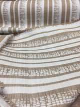 P Kaufman Byways 100 Percent Polyester Fabric - Toffee Gold Beige Striped, 57" Width, 3.5" Horizontal Repeat (1 Yard)