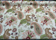 Brenda Rustic Floral Paisley Cotton Blend Fabric - Dark Beige Linen Background With Maroon Red, Pink, Green, Lavender, 56" Width (1 Yard)
