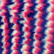 Red Blue White Zigzag Faux Fake Fur Long Pile Fabric,