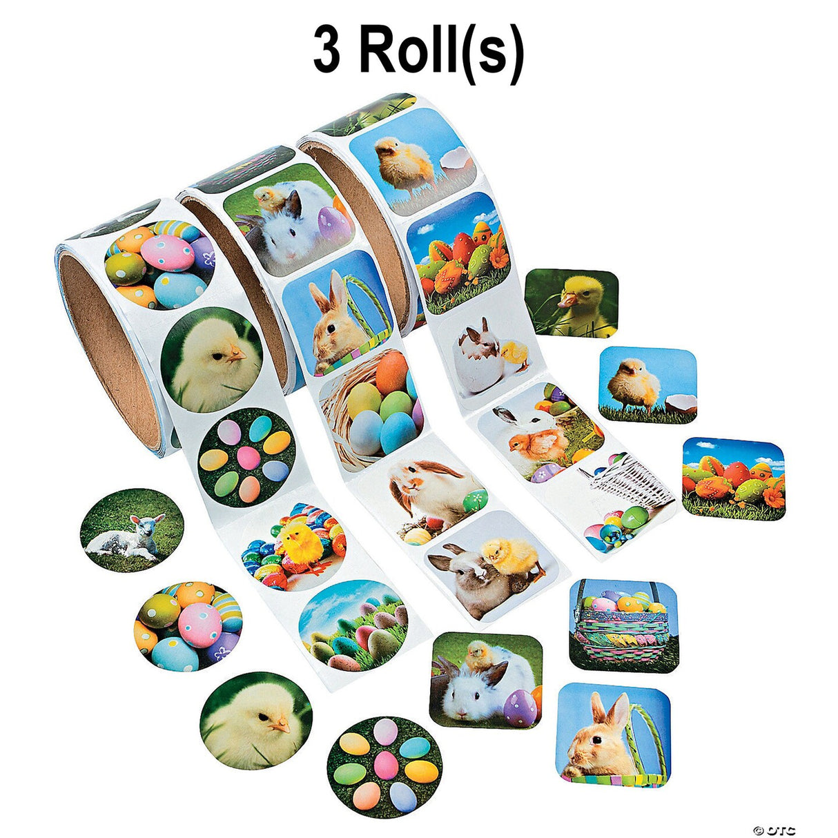Rolls of Easter Stickers Assortment Bulk 300 Pc.