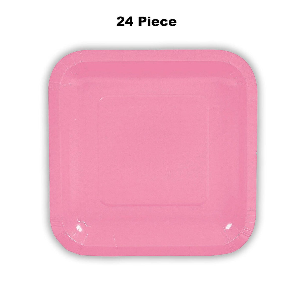 24 Count Pink Square Paper Dessert Plates Vibrant Disposable Plates for Birthday Parties and Events 7"