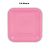 24 Count Pink Square Paper Dessert Plates Vibrant Disposable Plates for Birthday Parties and Events 7"