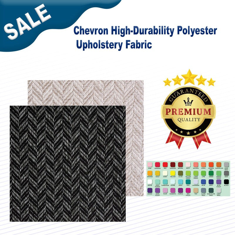 1 Yard Chevron High-Durability Polyester Upholstery Fabric Width: 54"
