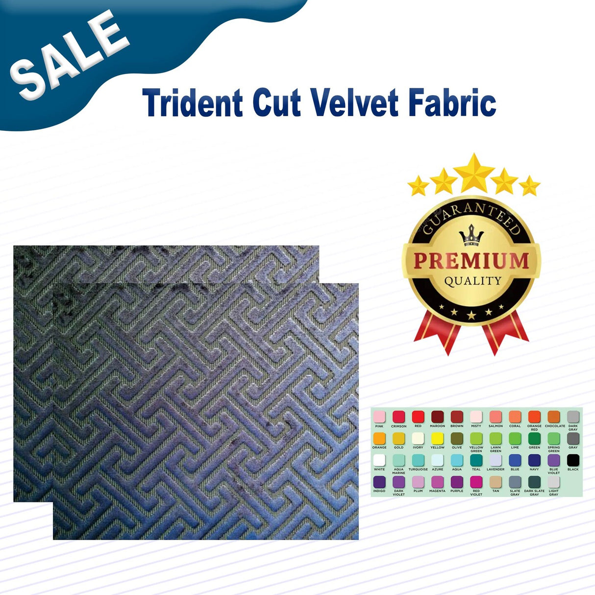 1 Yard Trident Cut Velvet Fabric