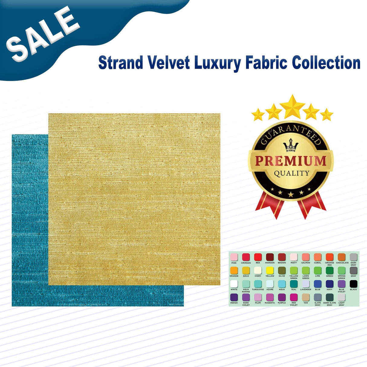 1 Yard Strand Velvet Luxury Fabric Collection
