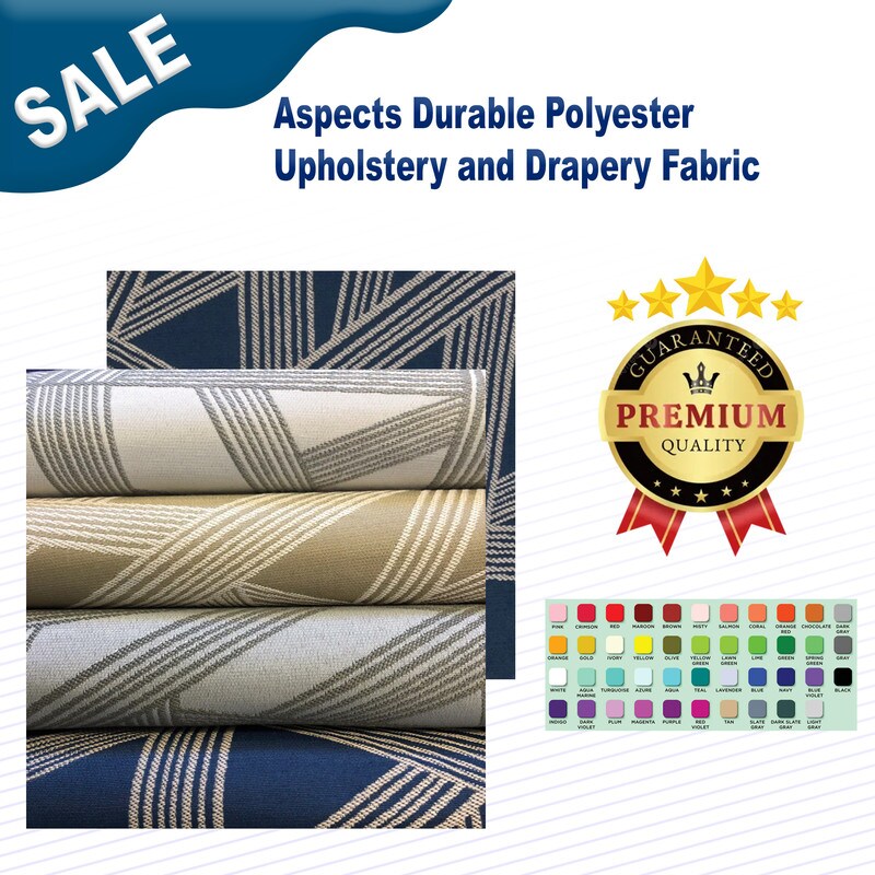1 Yard Aspects Durable Polyester Upholstery and Drapery Fabric Width: 57"