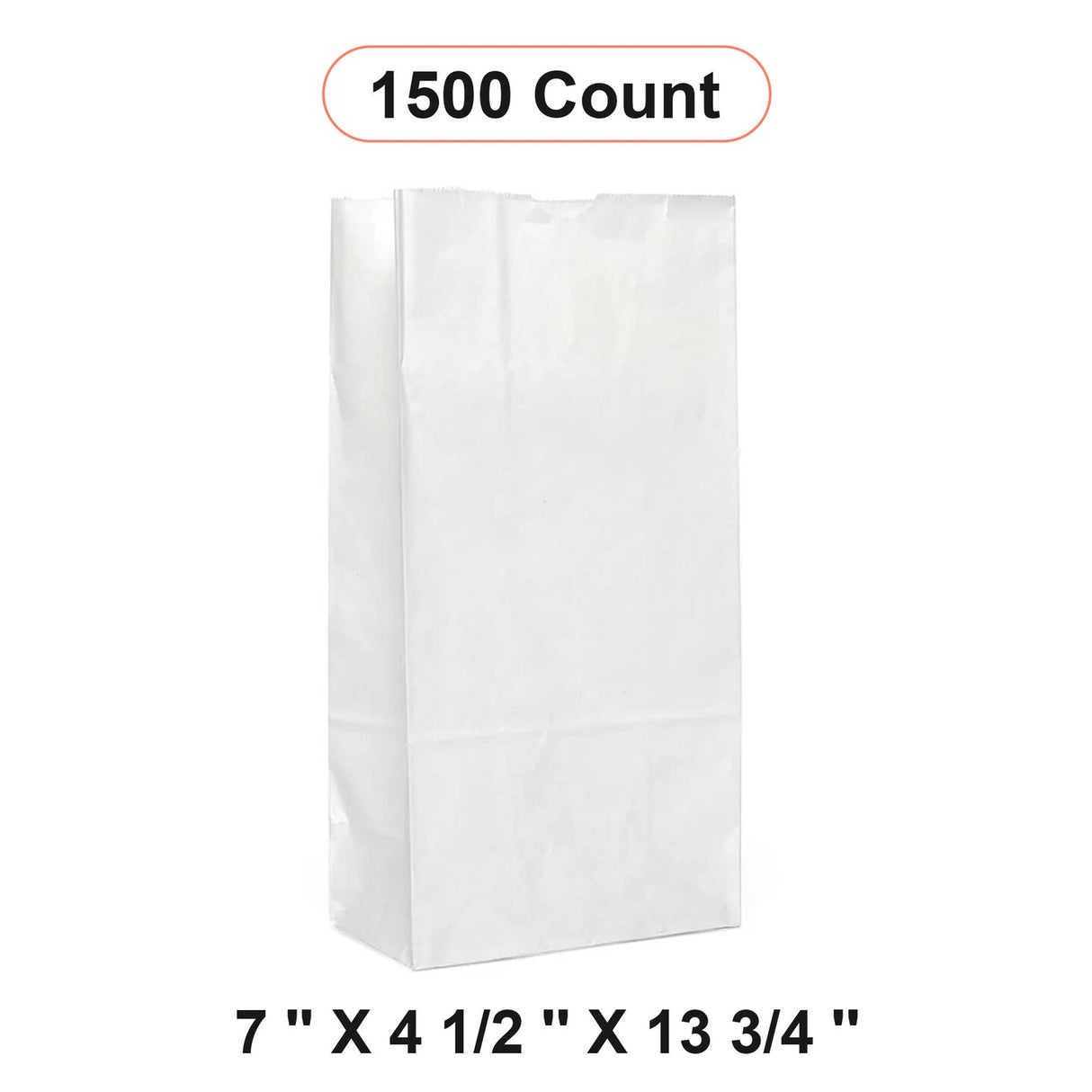 White Packaging Bags 7'' x 4 1/2'' x 13 3/4''