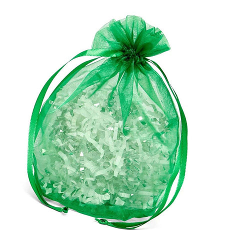 Wide Round Flat Bottom Organza Bags 6 1/2'' x 4'' x 7'' for Gift Packaging