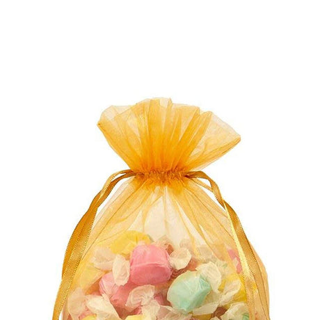 Cardboard Square Bottom Organza Bags 4'' x 4'' x 9 1/2'' for Party Favors