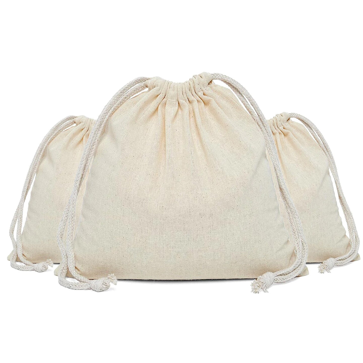 Roomy 9" x 15" Plain Cotton Muslin Pouch