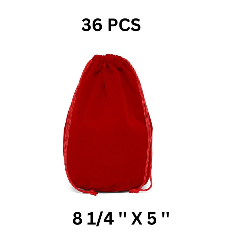 Flat Bottom Velour Pouch 8 1/4" x 5" x 8" for Gifts