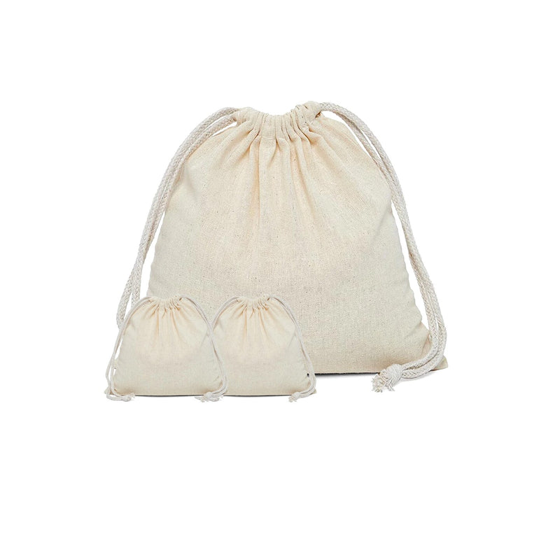 Wide 8" x 12" Plain Cotton Muslin Pouch