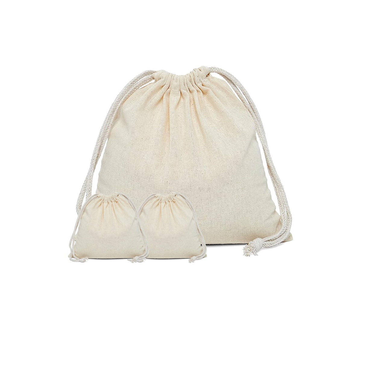 Wide 8" x 12" Plain Cotton Muslin Pouch