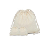 Wide 8" x 12" Plain Cotton Muslin Pouch