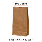 Kraft Carry Bags 6 1/8'' x 4'' x 12 3/8''
