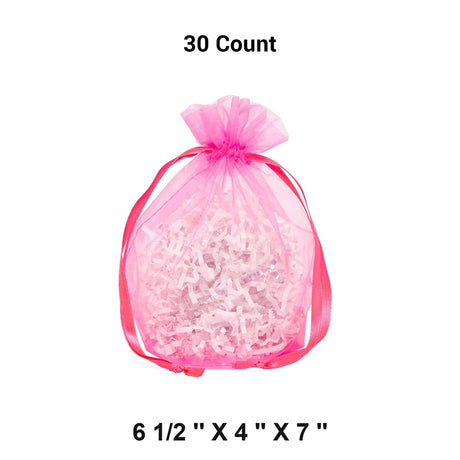 Wide Round Flat Bottom Organza Bags 6 1/2'' x 4'' x 7'' for Jewelry