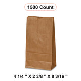 Kraft Paper Grocery Bags 4 1/4'' x 2 3/8'' x 8 3/16''