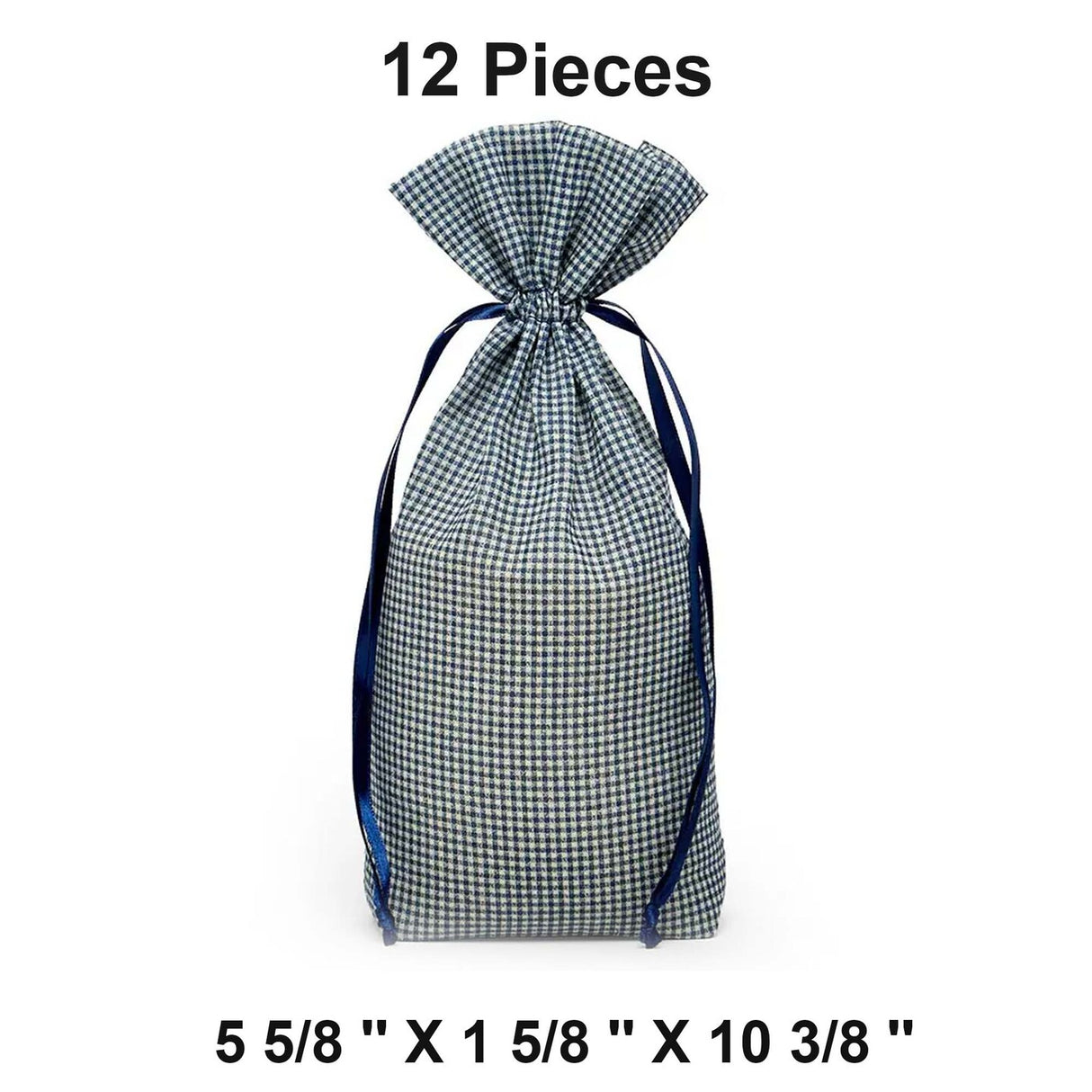 Classic Gingham Cotton Bag 5 5/8" x 1 5/8" x 10 3/8"