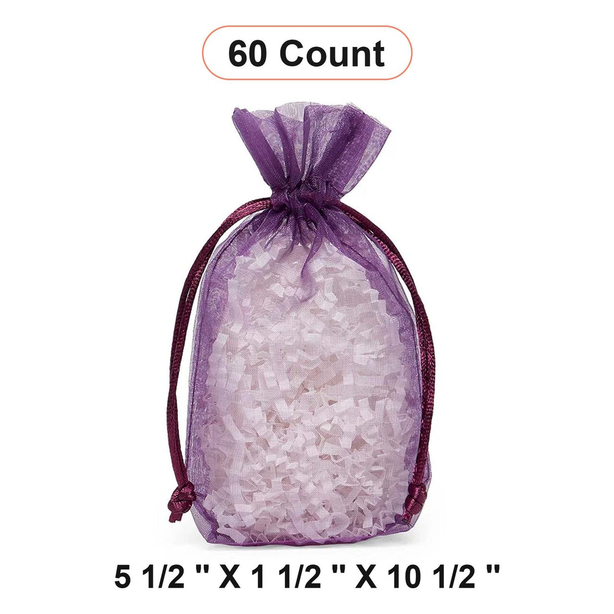 Flat Bottom Organza Bags 5 1/2''x11/2''x10 1/2'' for Craft Projects