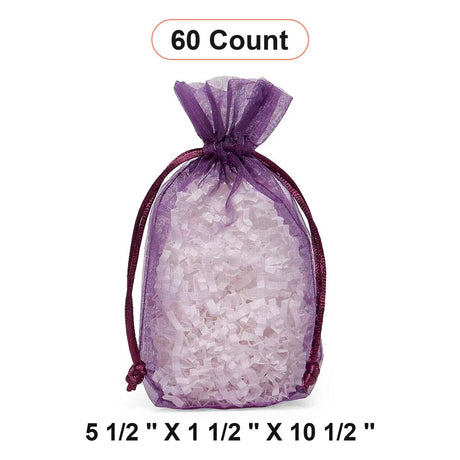 Flat Bottom Organza Bags 5 1/2''x11/2''x10 1/2'' for Craft Projects