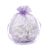 Wide Round Flat Bottom Organza Bags 6 1/2'' x 4'' x 7'' for Favor Packaging