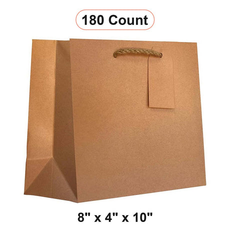 Premium Kraft Euro Totes 8" x 4" x 10" Strong Eco-Friendly Design