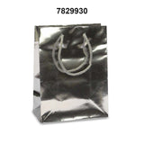 6 1/4'' x 3 1/2'' x 8 1/2'' Metallic Paper Totes for Retail Displays