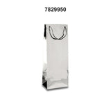 Metallic Paper Wine Bottle Euro Tote Bag 5" x 3" x 13 1/4" Stylish & Durable