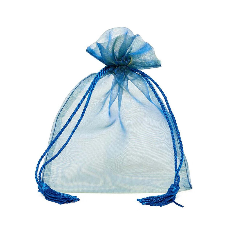 Jewel Tone Iridescent Sheer Tasseled Bags 5'' x 6 1/2'' for Packaging