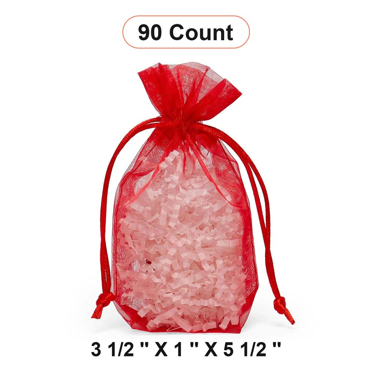 Flat Bottom Organza Bags 3 1/2''x1''x5 1/2'' for Elegant Gifts