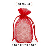 Flat Bottom Organza Bags 3 1/2''x1''x5 1/2'' for Elegant Gifts