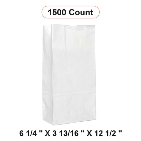 White Shopping Bags 6 1/4'' x 3 13/16'' x 12 1/2''
