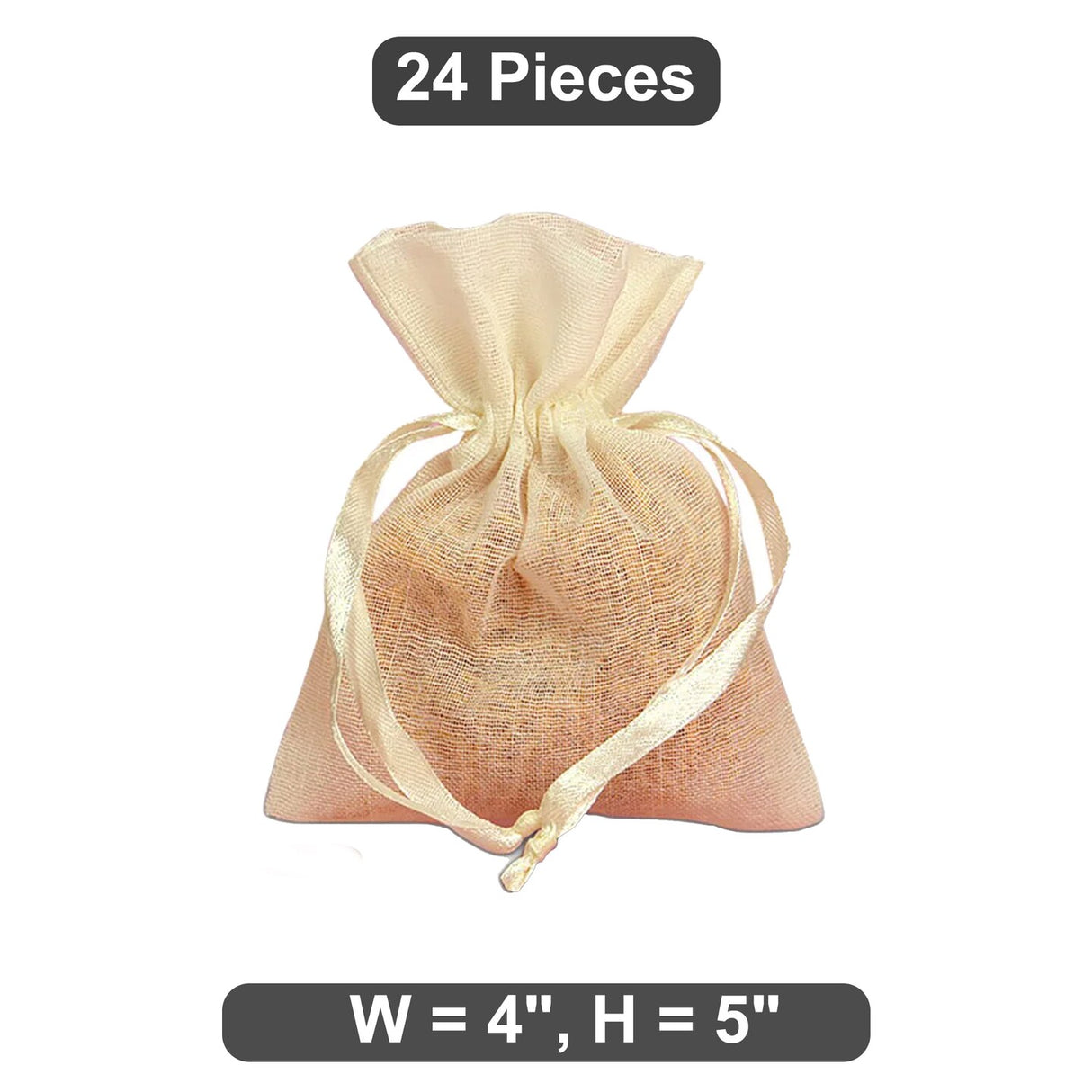 Reusable Muslin Drawstring Bags 4" x 5" Perfect for Small Items