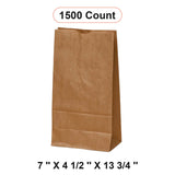 Kraft Packaging Bags 7'' x 4 1/2'' x 13 3/4''
