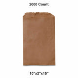 Flat Kraft Paper Bags 10" x 2" x 15"